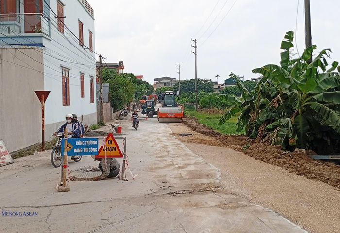 Triển khai thi công tại một dự án ở địa bàn phường Việt Hòa. Ảnh: Phùng Nguyện.