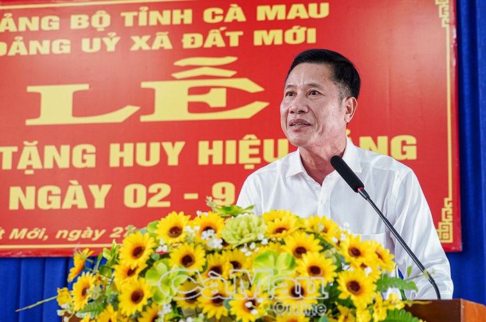Đồng chí Trần Hữu Phước, Trưởng Ban Nội chính Tỉnh uỷ, phát biểu tại buổi lễ.