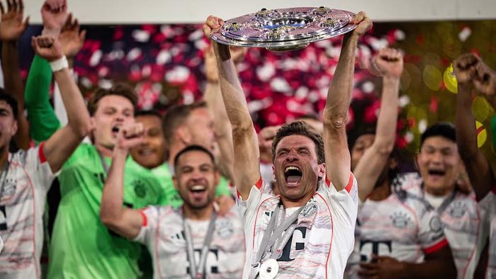 Thomas Müller có 756 trận chính thức và giành 33 danh hiệu cùng Bayern Munich trước khi chuyển sang thi đấu tại MLS. Ảnh: FC Bayern Munich.