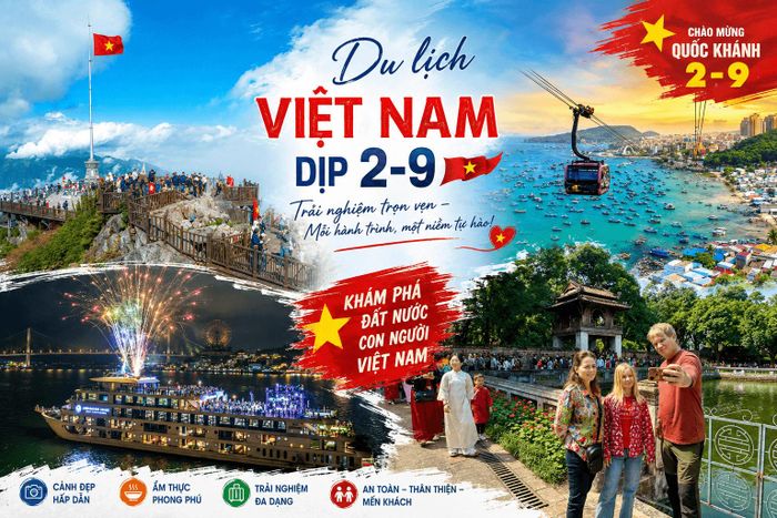 Trong kỳ nghỉ lễ Quốc khánh 2-9, khắp cả nước diễn ra nhiều hoạt động du lịch, văn hóa hấp dẫn. Ảnh: Hoàng Lân và AI