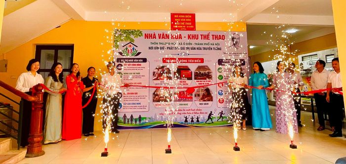 Ra mắt mô hình điểm Nhà văn hóa - Khu thể thao thôn Thượng Hội. Ảnh: Ánh Bình