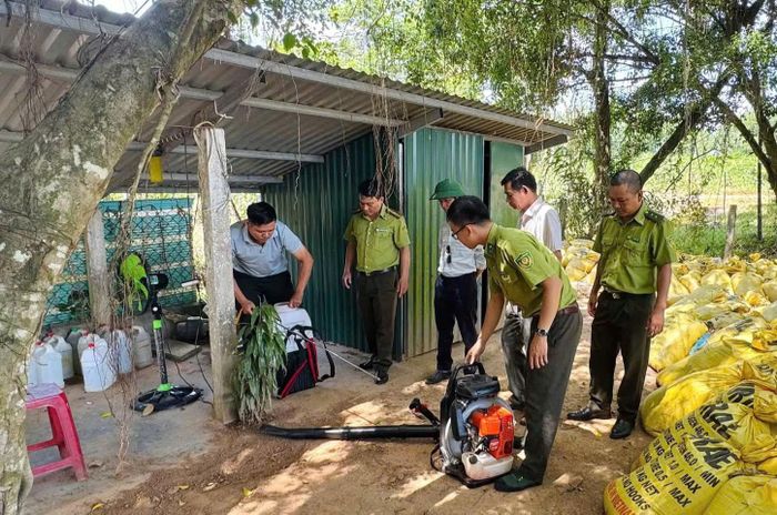 Lực lượng kiểm lâm tăng cường đảm bảo công tác phòng cháy, chữa cháy rừng. Ảnh: Kiểm lâm.