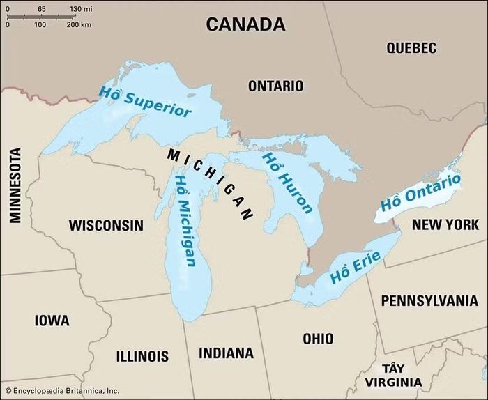 Hồ Ontario nằm trong hệ thống Ngũ đại hồ Bắc Mỹ