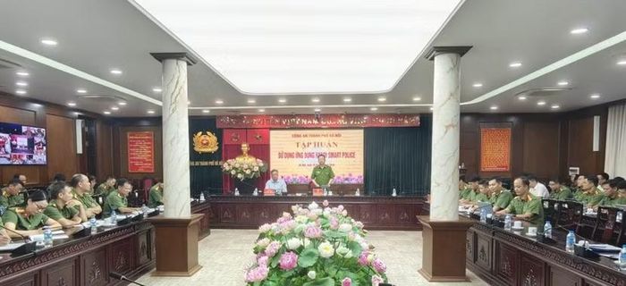 Toàn cảnh hội nghị tập huấn tại điểm cầu CATP Hà Nội