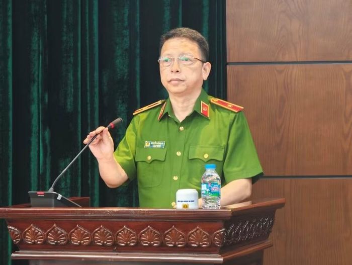 Thiếu tướng Nguyễn Hồng Ky, Phó Giám đốc Công an TP Hà Nội phát biểu khai mạc hội nghị