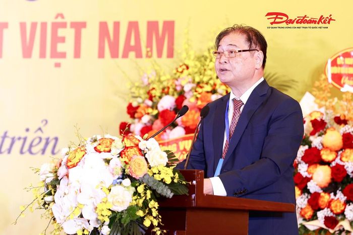 Ông Phan Xuân Dũng - Chủ tịch Liên hiệp các Hội Khoa học và Kỹ thuật Việt Nam khóa XIII phát biểu tại Đại hội. Ảnh: Quang Vinh.
