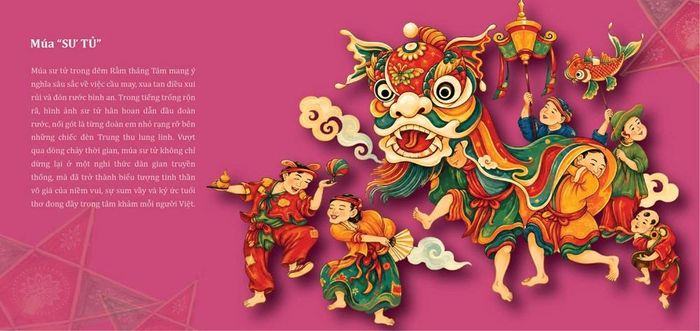 "Múa sư tử" là hoạt động mang ý nghĩa cầu may, đón bình an trong dịp Rằm Trung thu