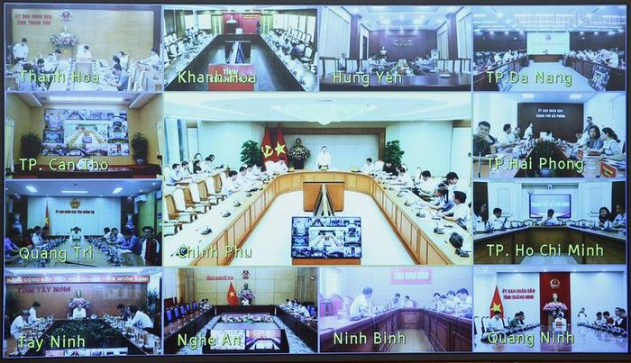 Các địa phương tham gia cuộc họp trực tuyến - Ảnh: chinhphu.vn/Nguyễn Hoàng