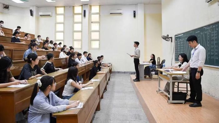 Tại kỳ thi Đánh giá năng lực SPT của Trường đại học Sư phạm Hà Nội. (Ảnh: THẾ ĐẠI)