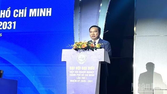 Đồng chí Nguyễn Văn Được phát biểu tại Đại hội. (Ảnh: HOÀNG LIÊM)