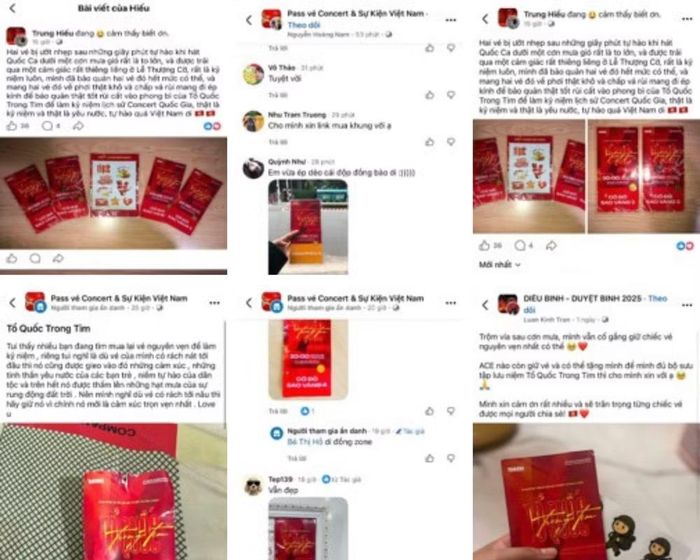 Những chia sẻ về tấm vé của “Tổ quốc trong tim”. (Ảnh: Sưu tầm)