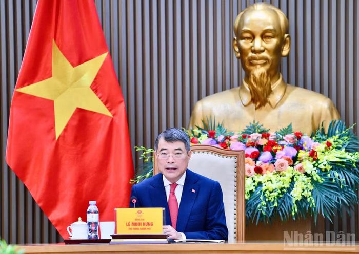 Thủ tướng Chính phủ Lê Minh Hưng điện đàm với Thủ tướng Cộng hòa Liên bang Đức Friedrich Merz. (Ảnh: THANH GIANG)
