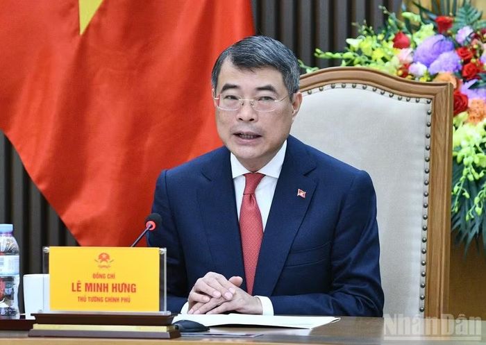 Thủ tướng Chính phủ Lê Minh Hưng đề nghị khai thác hiệu quả tiềm năng hợp tác và tạo thêm động lực đưa quan hệ Việt Nam và Đức ngày càng đi vào chiều sâu, thực chất và hiệu quả. (Ảnh: THANH GIANG)