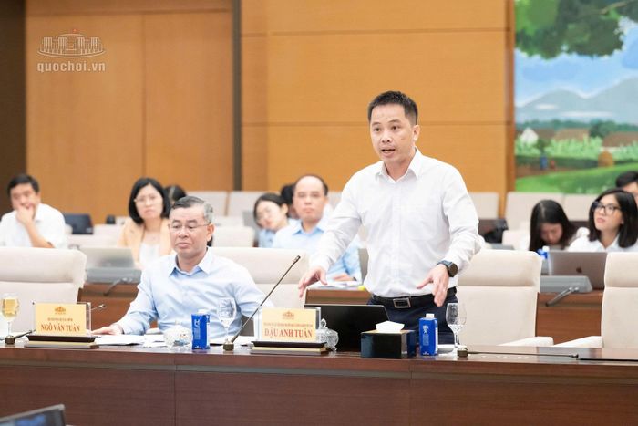 Ông Đậu Anh Tuấn, Phó tổng Thư ký, Trưởng ban Pháp chế của Liên đoàn Thương mại và Công nghiệp Việt Nam phát biểu tại phiên họp.
