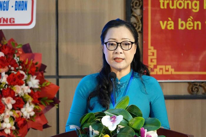 Thứ trưởng Bộ GD-ĐT Nguyễn Thị Quyên Thanh phát biểu tại hội thảo. Ảnh: P.T