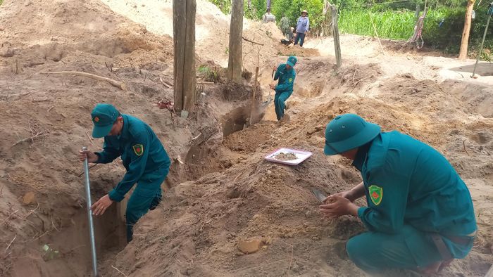  Khu vực Gò Tràm, nơi các lực lượng chức năng đang tìm kiếm. Ảnh: NGUYỄN TRANG 