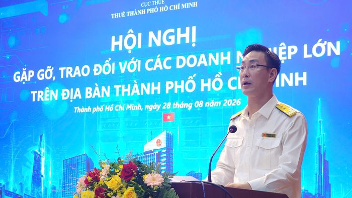  Trưởng Thuế TPHCM phát biểu tại hội nghị. Ảnh: M.HOA 
