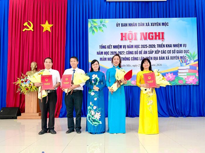  Sau sắp xếp, xã Xuyên Mộc còn 5 cơ sở giáo dục. 