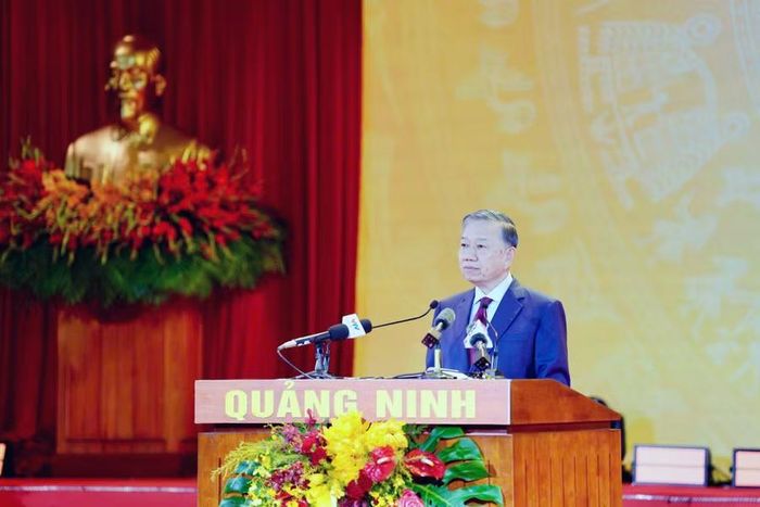 Tổng Bí thư, Chủ tịch nước Tô Lâm phát biểu tại Lễ công bố Nghị quyết của Quốc hội về thành lập thành phố Quảng Ninh.