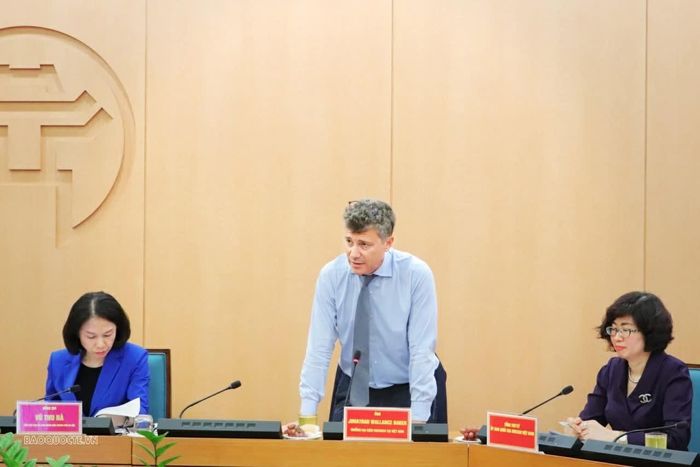 Ông Jonathan Baker, Trưởng đại diện Văn phòng UNESCO tại Hà Nội, khẳng định cam kết đồng hành với Việt Nam trong công tác chuẩn bị Hội nghị. (Ảnh: Nguyễn Nhuận)