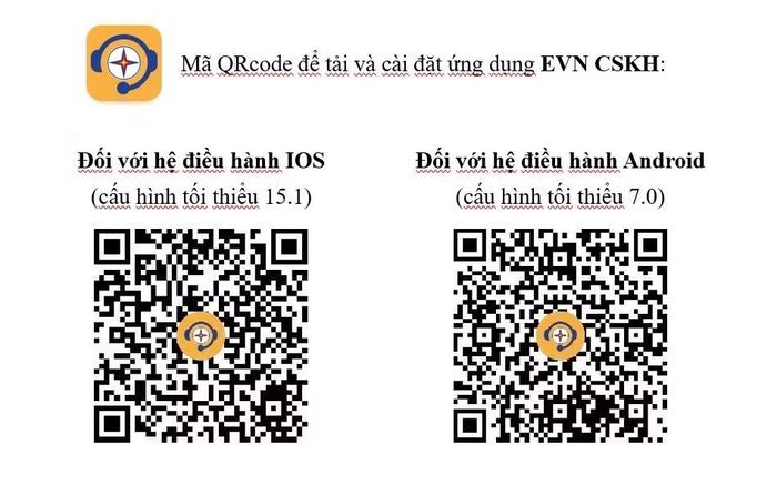 Mã QR Code để tải và cài ứng dụng EVN CSKH