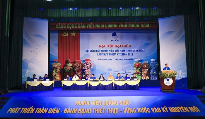 Đại hội đại biểu Hội LHTN Việt Nam tỉnh Quảng Ngãi lần thứ I, nhiệm kỳ 2026 - 2029, với khẩu hiệu “Thanh niên Quảng Ngãi - Phát triển toàn diện - Hành động thiết thực - Vững bước vào kỷ nguyên mới”