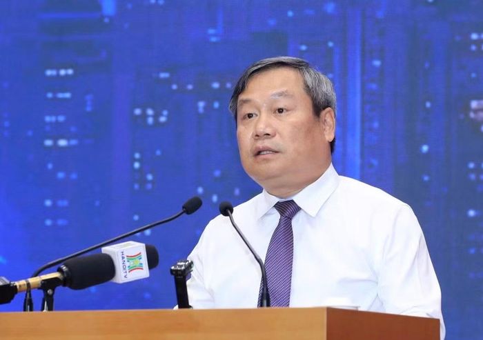 Chủ tịch UBND Thành phố Hà Nội Vũ Đại Thắng phát biểu tại buổi lễ.