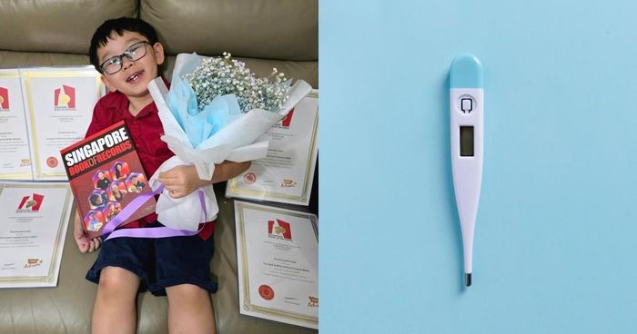 Dù sốt tới 39,4 độ C chỉ vài giờ trước kỳ thi Sinh học, Theodore Kwan vẫn quyết định bước vào phòng thi. Cậu bé sau đó đạt điểm A, cùng với một điểm A ở môn Vật lý. Ảnh: Instagram/Theodore Asher Kwan, Pexels/AsiaOne