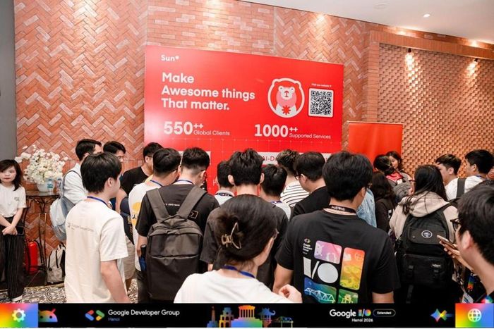  Khu vực trải nghiệm và tư vấn giải pháp ứng dụng AI do Sun* đồng hành tại sự kiện.
