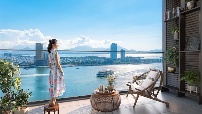  Tầm nhìn khoáng đạt ôm trọn vẻ đẹp “dòng sông ánh sáng” của căn hộ Symphony 5. Ảnh phối cảnh: Sun Property 