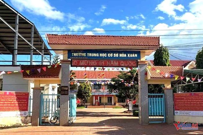 Trường THCS Hòa Xuân nơi ông Trường đang công tác. Ảnh: Hải Dương