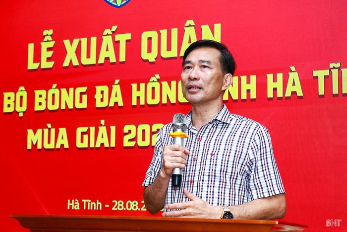 Giám đốc Sở VH-TT&DL Hà Tĩnh Nguyễn Viết Trường phát biểu tại buổi lễ.
