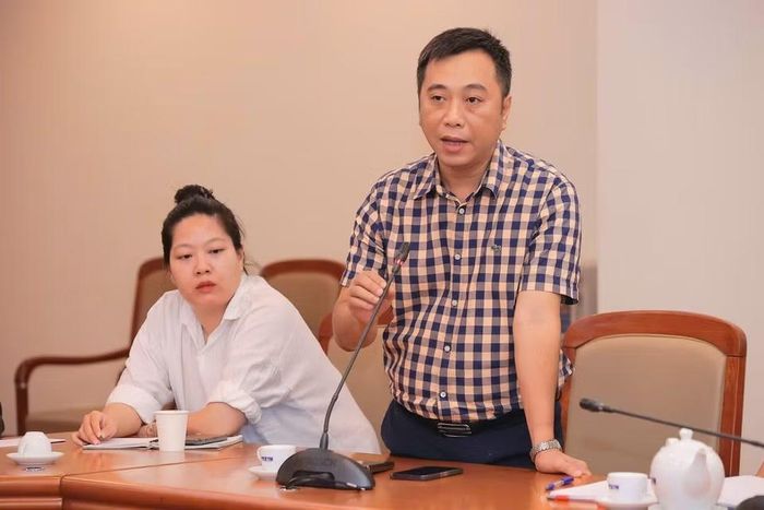 Phó Giám đốc Trung tâm Nội dung số và Truyền thông Nguyễn Quang Vũ phát biểu. (Ảnh: Minh Quyết/TTXVN)
