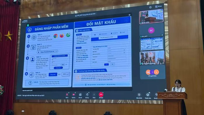 Cục Quản lý công sản tập huấn về cập nhật các thông tin của các cơ sở nhà, đất dôi dư lên Phần mềm. (Ảnh: Vietnam+)