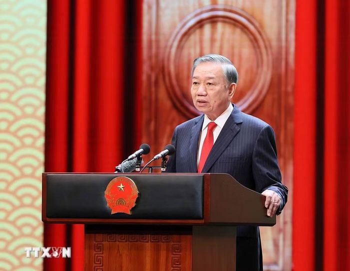 Tổng Bí thư, Chủ tịch nước Tô Lâm đọc diễn văn kỷ niệm 81 năm Quốc khánh nước Cộng hòa xã hội Chủ nghĩa Việt Nam. (Ảnh: An Đăng/TTXVN)