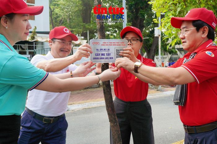 Cây mới trồng được gắn mã nhận diện để cập nhật và quản lý trên hệ thống GIS.
