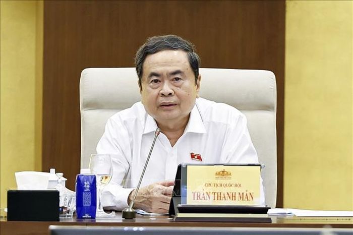 Chủ tịch Quốc hội Trần Thanh Mẫn phát biểu. Ảnh: Doãn Tấn/TTXVN