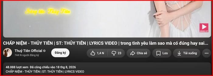 Thủy Tiên nhận kết quả không hề khả quan cho ca khúc mới.
