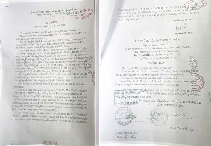 Bản di chúc được cho có nhiều điểm uẩn khúc, khiến gia đình ông Hưng và ông Kiệt không còn đường để vào nhà 