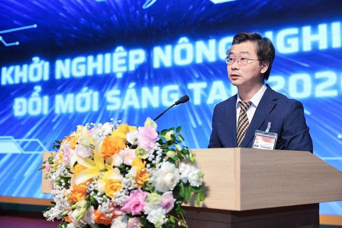 PGS.TS Nguyễn Công Tiệp, Phó Giám đốc Học viện Nông nghiệp Việt Nam, phát biểu tại Cuộc thi.