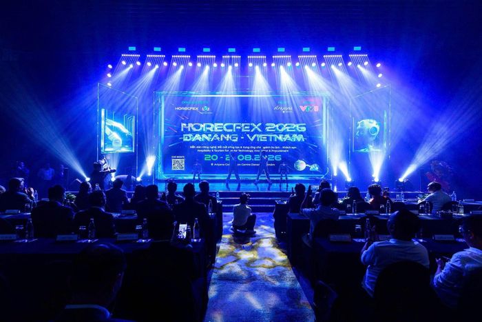 Toàn cảnh lễ khai mạc Horecfex Vietnam 2026 tại Cung Hội nghị quốc tế Ariyana Đà Nẵng sáng ngày 20/08/2026. Ảnh: Furama Đà Nẵng