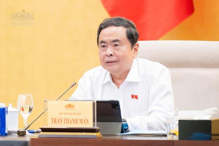Chủ tịch Quốc hội Trần Thanh Mẫn phát biểu tại phiên họp.