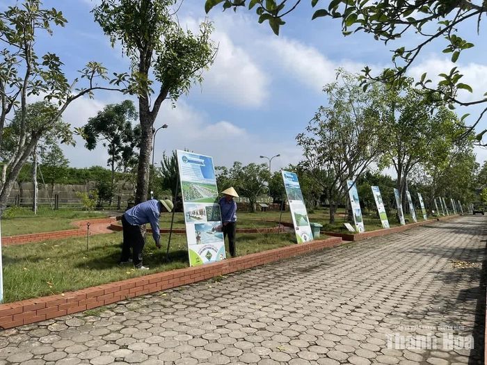 Không gian trưng bày trực quan, giới thiệu giá trị di sản Thành nhà Hồ được chỉnh trang, sắp xếp phía trước khu vực cổng Nam.