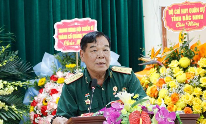  Thượng tá Nguyễn Quang Tiệp phát biểu chỉ đạo tại Đại hội. 