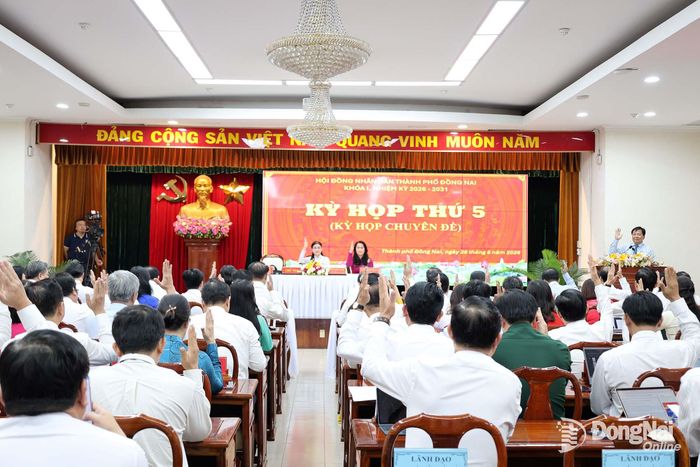 Các đại biểu biểu quyết thông qua chương trình kỳ họp. Ảnh: Hồ Thảo