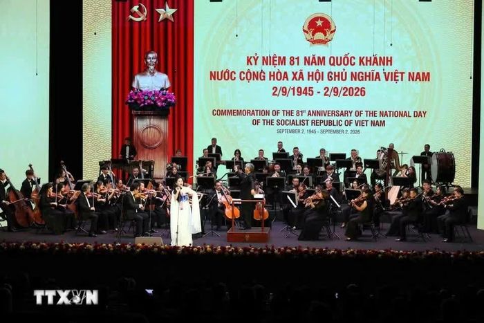 Chương trình nghệ thuật đặc biệt chào mừng kỷ niệm 81 năm Quốc khánh nước Cộng hòa xã hội chủ nghĩa Việt Nam. Ảnh: An Đăng/TTXVN