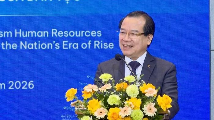 TS. Hà Văn Siêu - Phó Cục trưởng Cục Du lịch Quốc gia Việt Nam phát biểu khai mạc hội thảo. Ảnh: Bình Dương