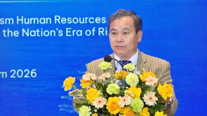 Ông Nguyễn Văn Ý - Phó Giám đốc Sở Văn hóa - Thể thao và Du lịch tỉnh Gia Lai nhấn mạnh vai trò của nguồn nhân lực chất lượng cao trong phát triển du lịch bền vững. Ảnh: Bình Dương