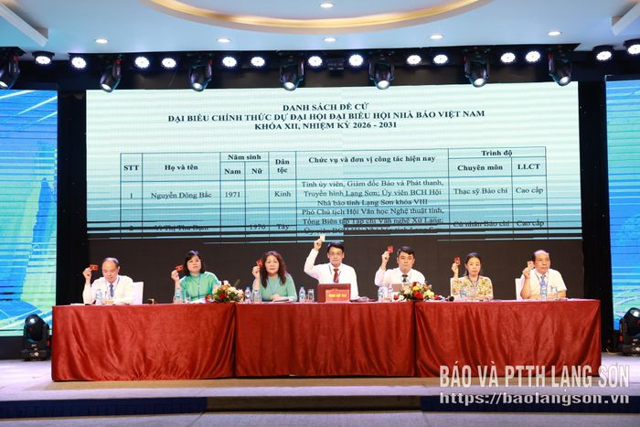Đoàn Chủ tịch biểu quyết bầu Ban Chấp hành Hội Nhà báo tỉnh khóa VIII nhiệm kỳ 2026 - 2031