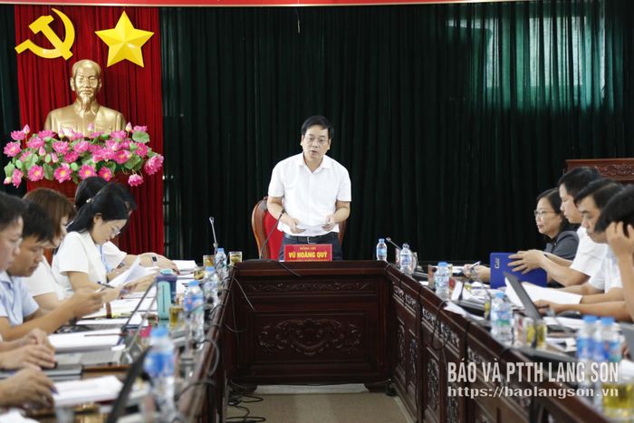 Đồng chí Vũ Hoàng Quý, Ủy viên Ban Thường vụ Tỉnh ủy, Chủ nhiệm Ủy ban Kiểm tra Tỉnh ủy kết luận buổi làm việc